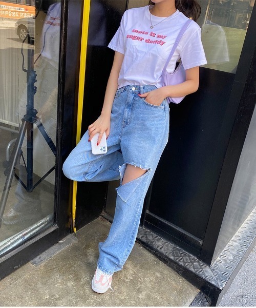 chuu（チュー）の「CHUU シュガークロップTシャツ（Tシャツ/カットソー・レディース・ホワイト・FREE）」の8枚目の写真