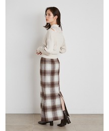 SNIDEL（スナイデル）の「グラデチェックサイドタックスカート  