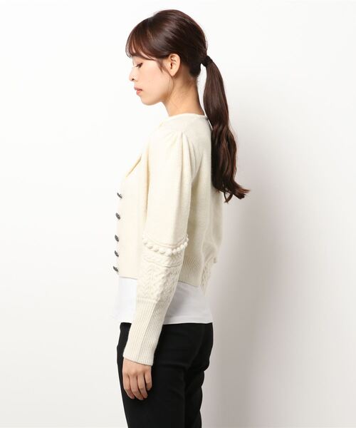 Verybrain（ベリーブレイン）の「very brain/VK-101 ｹｰﾌﾞﾙｺﾝﾋﾞCD（カーディガン/ボレロ・レディース・アイボリー/ネイビー・M）」の4枚目の写真