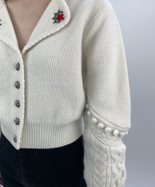 Verybrain（ベリーブレイン）の「very brain/VK-101 ｹｰﾌﾞﾙｺﾝﾋﾞCD（カーディガン/ボレロ・レディース・アイボリー/ネイビー・M）」の3枚目の写真