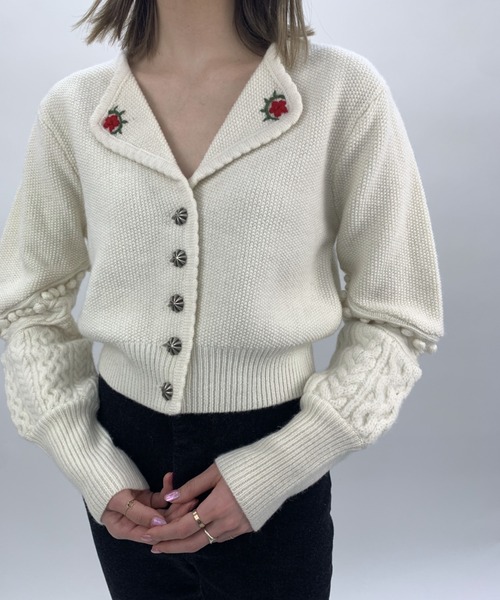 Verybrain（ベリーブレイン）の「very brain/VK-101 ｹｰﾌﾞﾙｺﾝﾋﾞCD（カーディガン/ボレロ・レディース・アイボリー/ネイビー・M）」の6枚目の写真