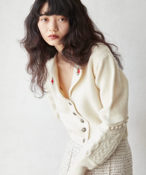 Verybrain（ベリーブレイン）の「very brain/VK-101 ｹｰﾌﾞﾙｺﾝﾋﾞCD（カーディガン/ボレロ・レディース・アイボリー/ネイビー・M）」の15枚目の写真