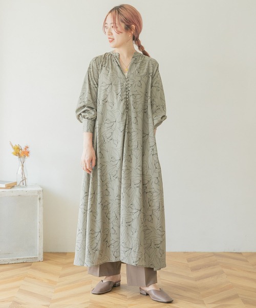 ITEMS URBANRESEARCH（アイテムズ アーバンリサーチ）の「花柄プリントワンピース（ワンピース・レディース・ブラック/ベージュ/グレー/ミント・SMALL/FREE）」の8枚目の写真