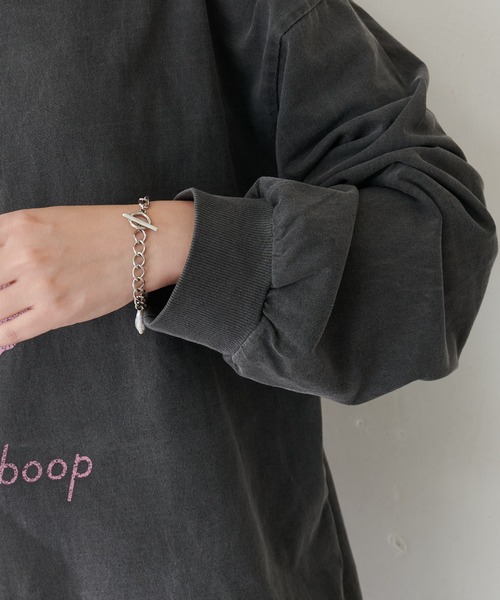 BETTY BOOP(ベティ・ブープ)の「BETTYチュニックロングTシャツ(Tシャツ/カットソー・レディース・チャコールグレー/サックスブルー/ホワイト系その他・FREE)」の15枚目の写真