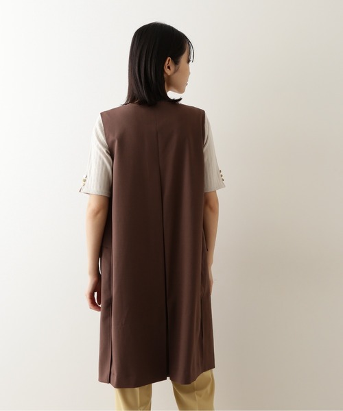 NATURAL BEAUTY BASIC（ナチュラルビューティーベーシック）の「ジレ＆パンツセットアップ　ジレ/0171255811（ベスト・レディース・チャコールグレー/ブラウン・MEDIUM）」の14枚目の写真