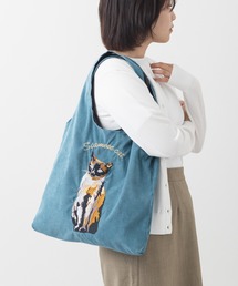Jubilee（ジュビリー）の「アニマル刺繍 コーデュロイ トートバッグ 犬 ネコ（トートバッグ）」