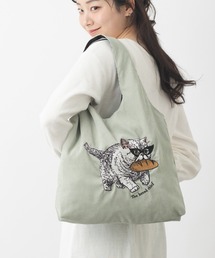 Jubilee（ジュビリー）の「アニマル刺繍 コーデュロイ トートバッグ 犬 ネコ（トートバッグ）」