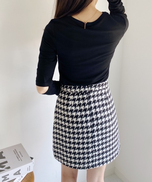 Loueme（ルエム）の「千鳥柄台形ミニスカート（スカート）」 - WEAR