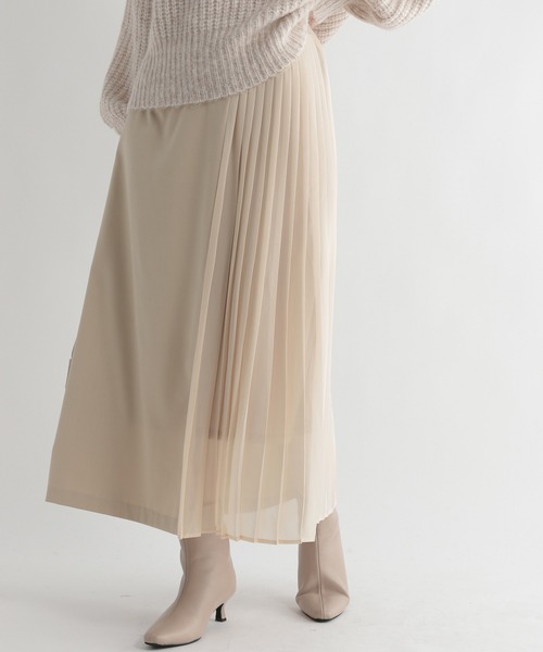 Andemiu(アンデミュウ)の「プリーツキリカエスカート229585(スカート・レディース・グレー/ブラウン/ベージュ・SMALL/MEDIUM)」の3枚目の写真