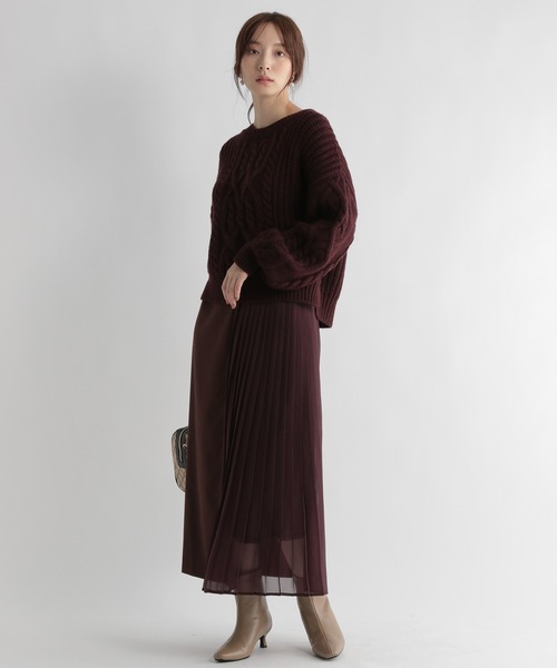 Andemiu(アンデミュウ)の「プリーツキリカエスカート229585(スカート・レディース・グレー/ブラウン/ベージュ・SMALL/MEDIUM)」の14枚目の写真