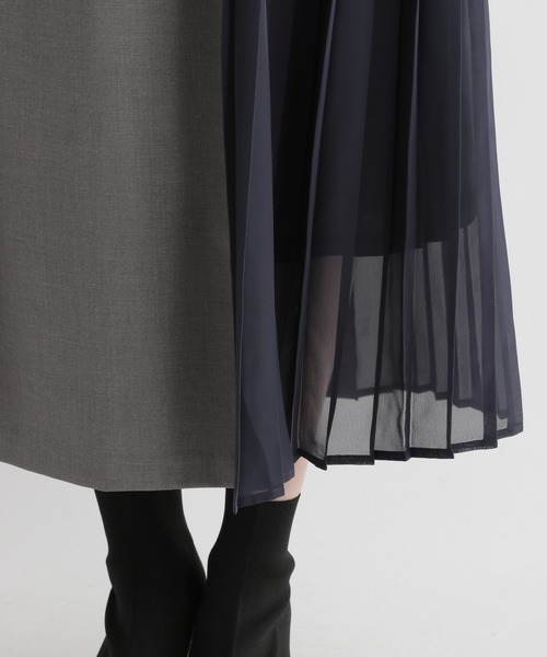 Andemiu(アンデミュウ)の「プリーツキリカエスカート229585(スカート・レディース・グレー/ブラウン/ベージュ・SMALL/MEDIUM)」の13枚目の写真