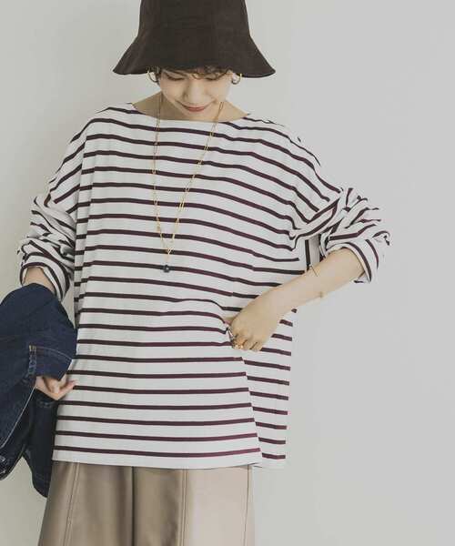 URBAN RESEARCH（アーバンリサーチ）の「バスクボーダーカットソー（Tシャツ/カットソー・レディース・レッド系その他/グレー系その他・FREE）」の6枚目の写真