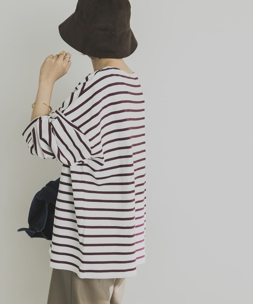 URBAN RESEARCH（アーバンリサーチ）の「バスクボーダーカットソー（Tシャツ/カットソー・レディース・レッド系その他/グレー系その他・FREE）」の7枚目の写真