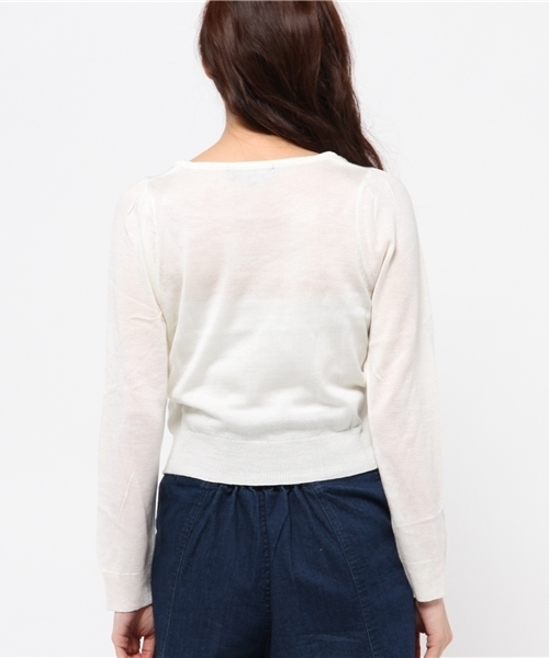 WEGO（ウィゴー）の「WEGO/スクエアネックニット（ニット/セーター・レディース・オフホワイト/ホワイト系その他/サックスブルー・FREE）」の9枚目の写真