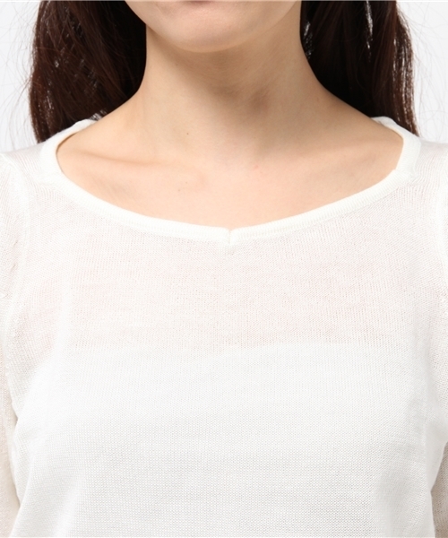 WEGO（ウィゴー）の「WEGO/スクエアネックニット（ニット/セーター・レディース・オフホワイト/ホワイト系その他/サックスブルー・FREE）」の10枚目の写真