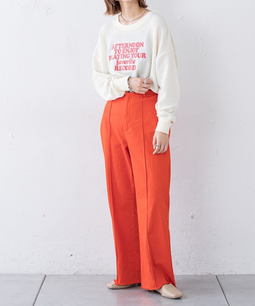 CIAOPANIC TYPY（チャオパニックティピー）の「ビッグワッフルプリントTee（Tシャツ/カットソー・レディース・グリーン/オフホワイト/ブラック・ONE SIZE）」の9枚目の写真