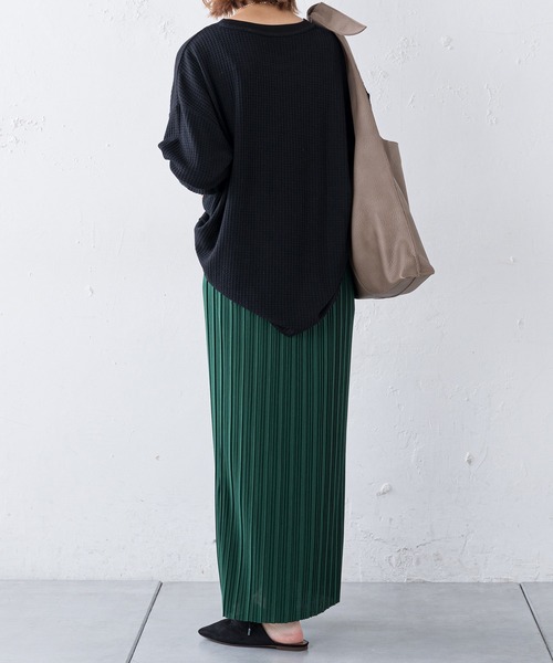 CIAOPANIC TYPY（チャオパニックティピー）の「ビッグワッフルプリントTee（Tシャツ/カットソー・レディース・グリーン/オフホワイト/ブラック・ONE SIZE）」の19枚目の写真