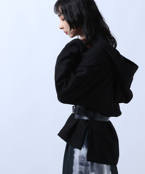 HARE（ハレ）の「ヌバックライクフードパーカー(HARE)（パーカー・レディース・ブラック/ベージュ・FREE）」の6枚目の写真