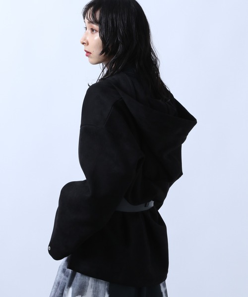 HARE（ハレ）の「ヌバックライクフードパーカー(HARE)（パーカー・レディース・ブラック/ベージュ・FREE）」の12枚目の写真