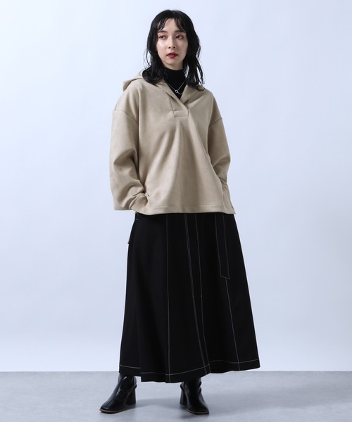 HARE（ハレ）の「ヌバックライクフードパーカー(HARE)（パーカー・レディース・ブラック/ベージュ・FREE）」の18枚目の写真