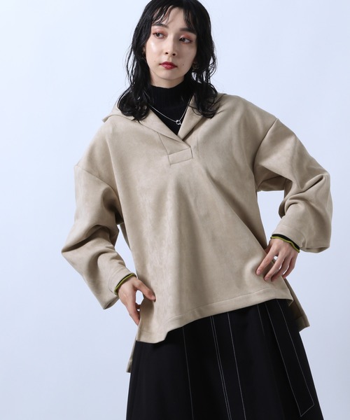 HARE（ハレ）の「ヌバックライクフードパーカー(HARE)（パーカー・レディース・ブラック/ベージュ・FREE）」の20枚目の写真