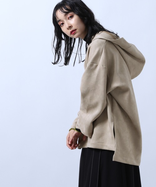 HARE（ハレ）の「ヌバックライクフードパーカー(HARE)（パーカー・レディース・ブラック/ベージュ・FREE）」の16枚目の写真