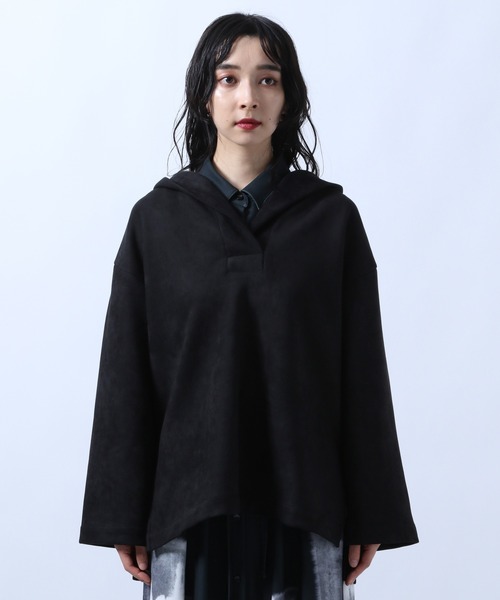 HARE（ハレ）の「ヌバックライクフードパーカー(HARE)（パーカー・レディース・ブラック/ベージュ・FREE）」の4枚目の写真