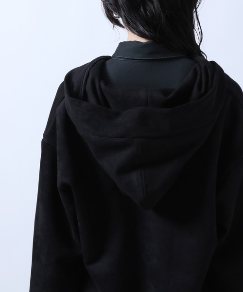 HARE（ハレ）の「ヌバックライクフードパーカー(HARE)（パーカー・レディース・ブラック/ベージュ・FREE）」の5枚目の写真