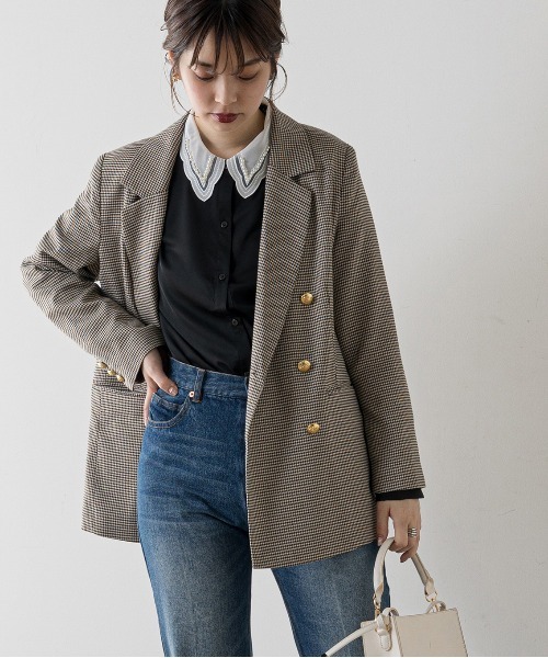 natural couture（ナチュラルクチュール）の「パールカラークラシカルブラウス（シャツ/ブラウス・レディース・ブラック/オフホワイト・FREE）」の2枚目の写真