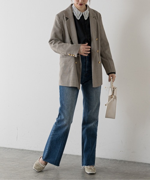 natural couture（ナチュラルクチュール）の「パールカラークラシカルブラウス（シャツ/ブラウス・レディース・ブラック/オフホワイト・FREE）」の3枚目の写真