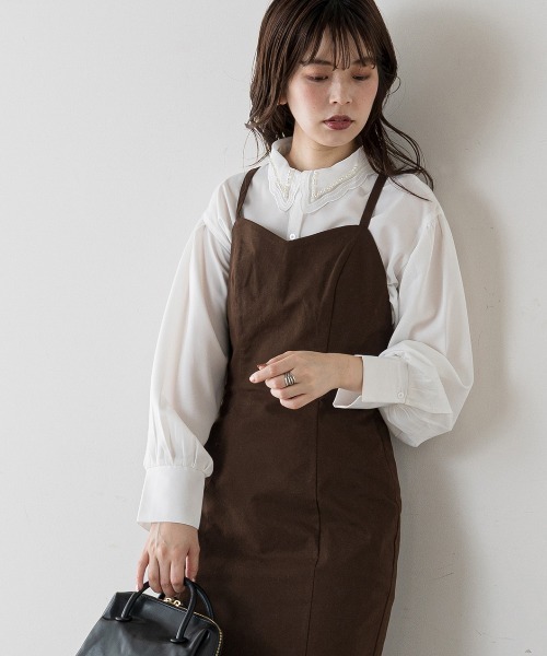 natural couture（ナチュラルクチュール）の「パールカラークラシカルブラウス（シャツ/ブラウス・レディース・ブラック/オフホワイト・FREE）」の14枚目の写真