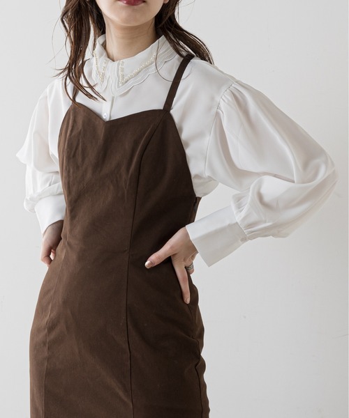 natural couture（ナチュラルクチュール）の「パールカラークラシカルブラウス（シャツ/ブラウス・レディース・ブラック/オフホワイト・FREE）」の8枚目の写真