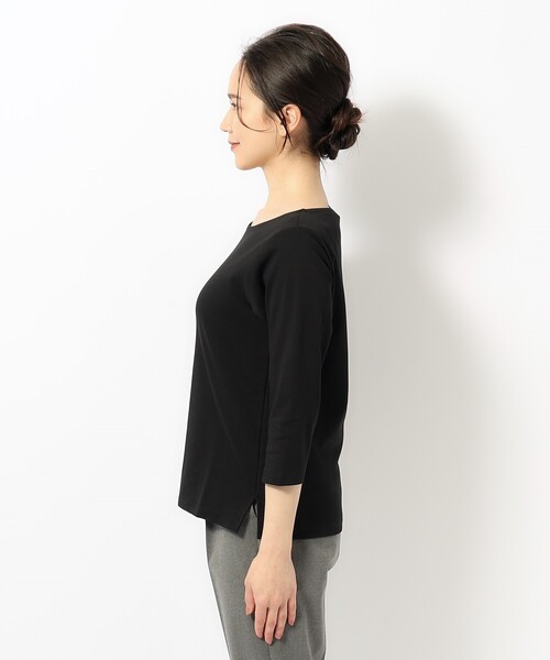 SHOO・LA・RUE（シューラルー）の「◆【S-3L】ビューティースムースカットソー（Tシャツ/カットソー・レディース・ホワイト系2/ブラック系1・01/02/03/04/05）」の3枚目の写真