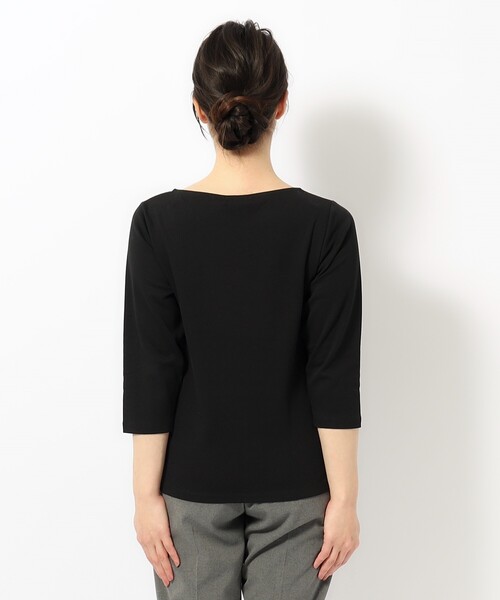 SHOO・LA・RUE（シューラルー）の「◆【S-3L】ビューティースムースカットソー（Tシャツ/カットソー・レディース・ホワイト系2/ブラック系1・01/02/03/04/05）」の7枚目の写真