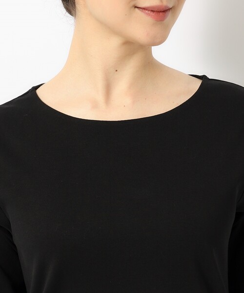 SHOO・LA・RUE（シューラルー）の「◆【S-3L】ビューティースムースカットソー（Tシャツ/カットソー・レディース・ホワイト系2/ブラック系1・01/02/03/04/05）」の10枚目の写真