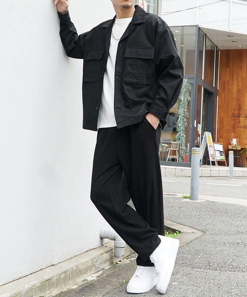 JOKER（ジョーカー）の「【JOKER】選べる10色ツイルオーバーサイズビッグポケットCPOジャケット ビッグシルエットシャツジャケット ブルゾン（ブルゾン・メンズ・ワンウォッシュ/ホワイト系その他/ベージュ/ストライプ/インディゴブルー/ブラック系その他2/ブラック系その他/オリーブ/ブラック/ネイビー・L/M/XL）」の20枚目の写真