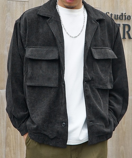 JOKER（ジョーカー）の「【JOKER】選べる10色ツイルオーバーサイズビッグポケットCPOジャケット ビッグシルエットシャツジャケット ブルゾン（ブルゾン・メンズ・ワンウォッシュ/ホワイト系その他/ベージュ/ストライプ/インディゴブルー/ブラック系その他2/ブラック系その他/オリーブ/ブラック/ネイビー・L/M/XL）」の17枚目の写真