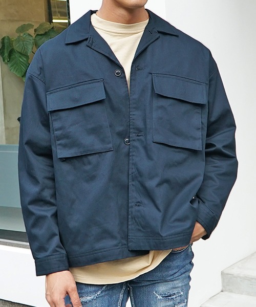 JOKER（ジョーカー）の「【JOKER】選べる10色ツイルオーバーサイズビッグポケットCPOジャケット ビッグシルエットシャツジャケット ブルゾン（ブルゾン・メンズ・ワンウォッシュ/ホワイト系その他/ベージュ/ストライプ/インディゴブルー/ブラック系その他2/ブラック系その他/オリーブ/ブラック/ネイビー・L/M/XL）」の18枚目の写真