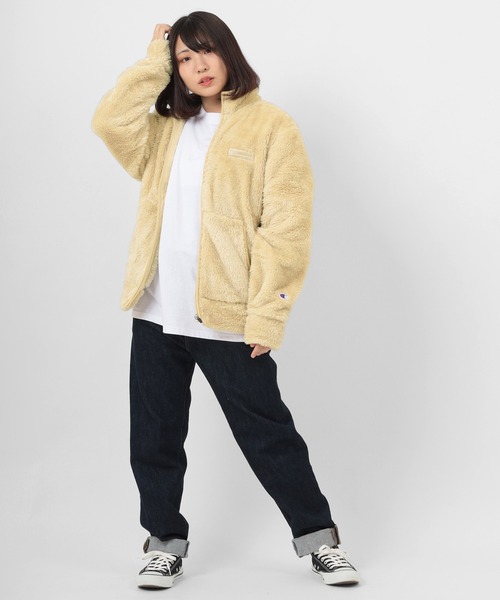 Champion（チャンピオン）の「【Champion/チャンピオン】シェルパフリース スタンドジップアップジャケット/消臭/抗菌/防臭（ブルゾン・メンズ・ベージュ/オリーブ/ブラック・M/XL/L）」の17枚目の写真