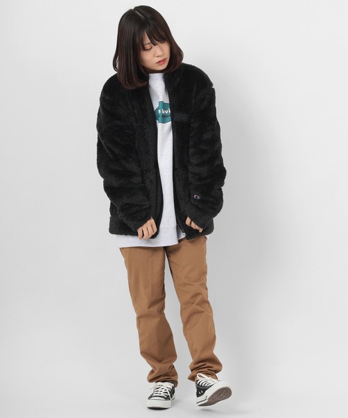 Champion（チャンピオン）の「【Champion/チャンピオン】シェルパフリース スタンドジップアップジャケット/消臭/抗菌/防臭（ブルゾン・メンズ・ベージュ/オリーブ/ブラック・M/XL/L）」の19枚目の写真