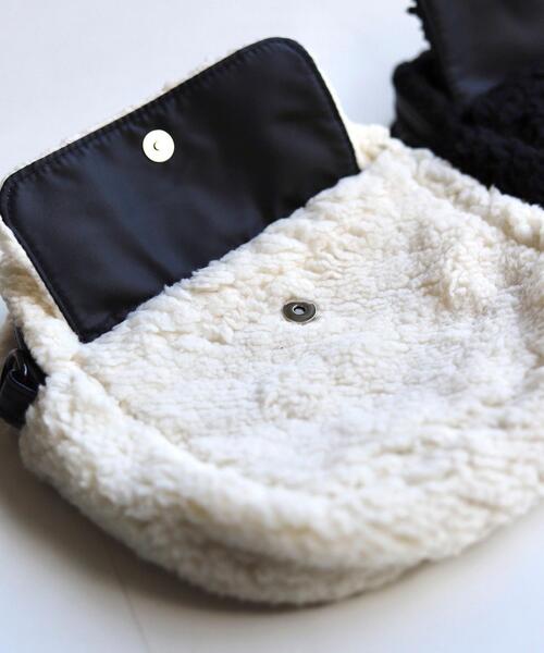 coen by Mr.SZK（コーエンバイミスタースズキ）の「ボアショルダーバッグ【coen × Mr.SZK】（ショルダーバッグ・メンズ・ブラック/オフホワイト・FREE）」の9枚目の写真