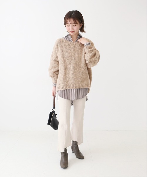 Spick & Span(スピックアンドスパン)の「【TRICOTS JEAN MARC】別注ボートネックスリットプルオーバー◆(ニット/セーター・レディース・ベージュ/パープル/グレー・FREE)」の17枚目の写真