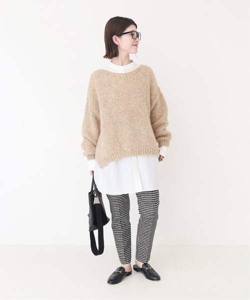 Spick & Span(スピックアンドスパン)の「【TRICOTS JEAN MARC】別注ボートネックスリットプルオーバー◆(ニット/セーター・レディース・ベージュ/パープル/グレー・FREE)」の5枚目の写真