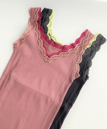 Q | バイカラーテレコタンク(タンクトップ)