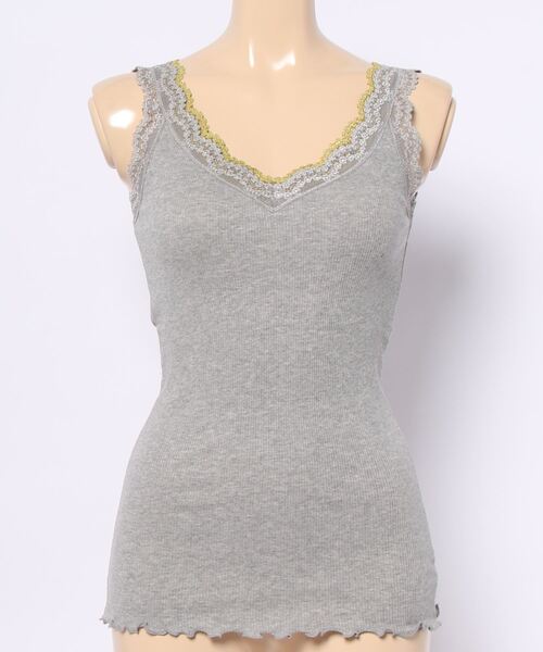 Q（キュー）の「バイカラーテレコタンク（タンクトップ・レディース・ネイビー/パープル/ライトグレー/チャコールグレー/ピンク系その他/ブルー・MEDIUM）」の9枚目の写真