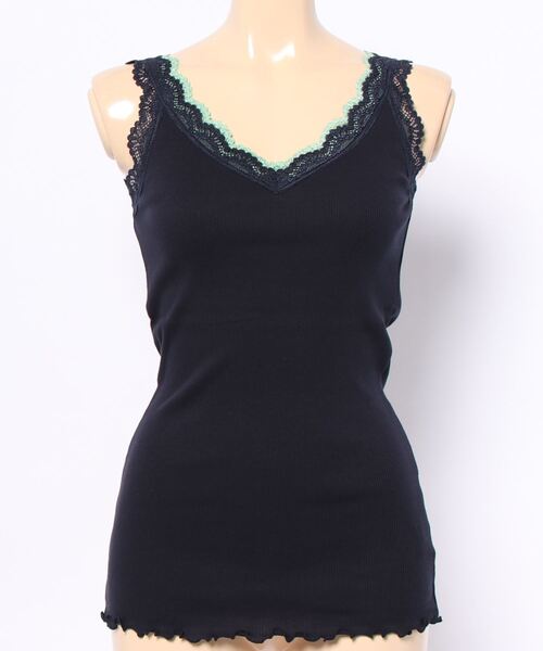 Q（キュー）の「バイカラーテレコタンク（タンクトップ・レディース・ネイビー/パープル/ライトグレー/チャコールグレー/ピンク系その他/ブルー・MEDIUM）」の10枚目の写真