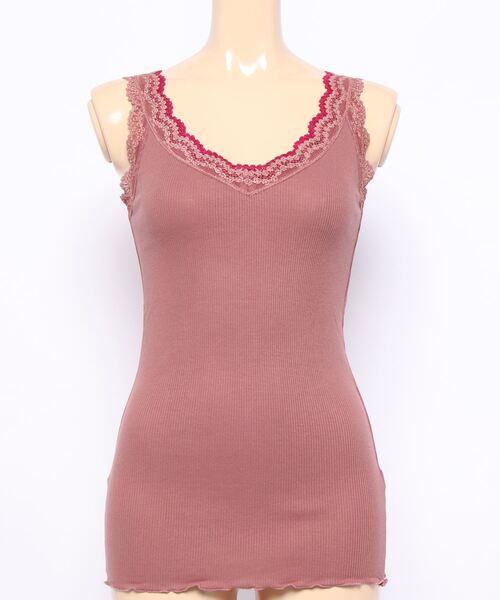 Q（キュー）の「バイカラーテレコタンク（タンクトップ・レディース・ネイビー/パープル/ライトグレー/チャコールグレー/ピンク系その他/ブルー・MEDIUM）」の12枚目の写真