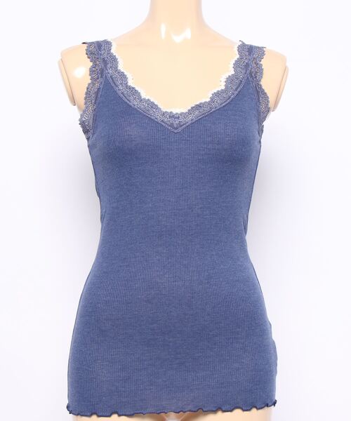 Q（キュー）の「バイカラーテレコタンク（タンクトップ・レディース・ネイビー/パープル/ライトグレー/チャコールグレー/ピンク系その他/ブルー・MEDIUM）」の14枚目の写真