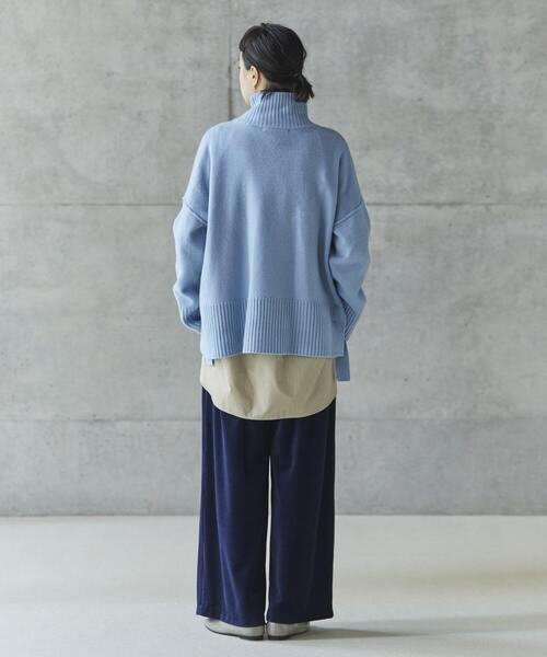 conges payes ADIEU TRISTESSE（コンジェ ペイエ アデュートリステス）の「congés payés× setsuko todorokiCollaboration　「VELOR PANTS」（その他パンツ・レディース・アイボリー/ダークブルー・38）」の9枚目の写真