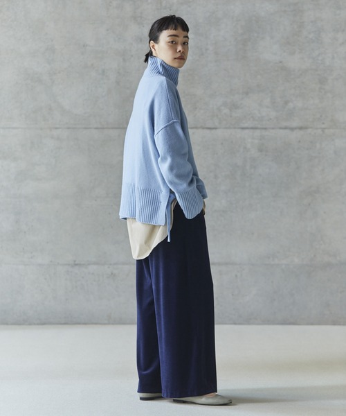 conges payes ADIEU TRISTESSE（コンジェ ペイエ アデュートリステス）の「congés payés× setsuko todorokiCollaboration　「VELOR PANTS」（その他パンツ・レディース・アイボリー/ダークブルー・38）」の17枚目の写真